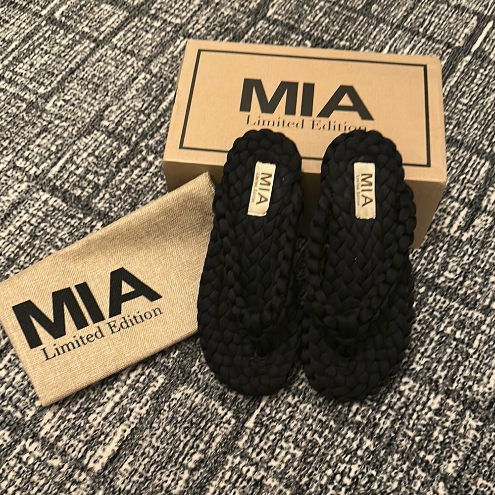 MIA Limited Edition Black Braided Sandals
